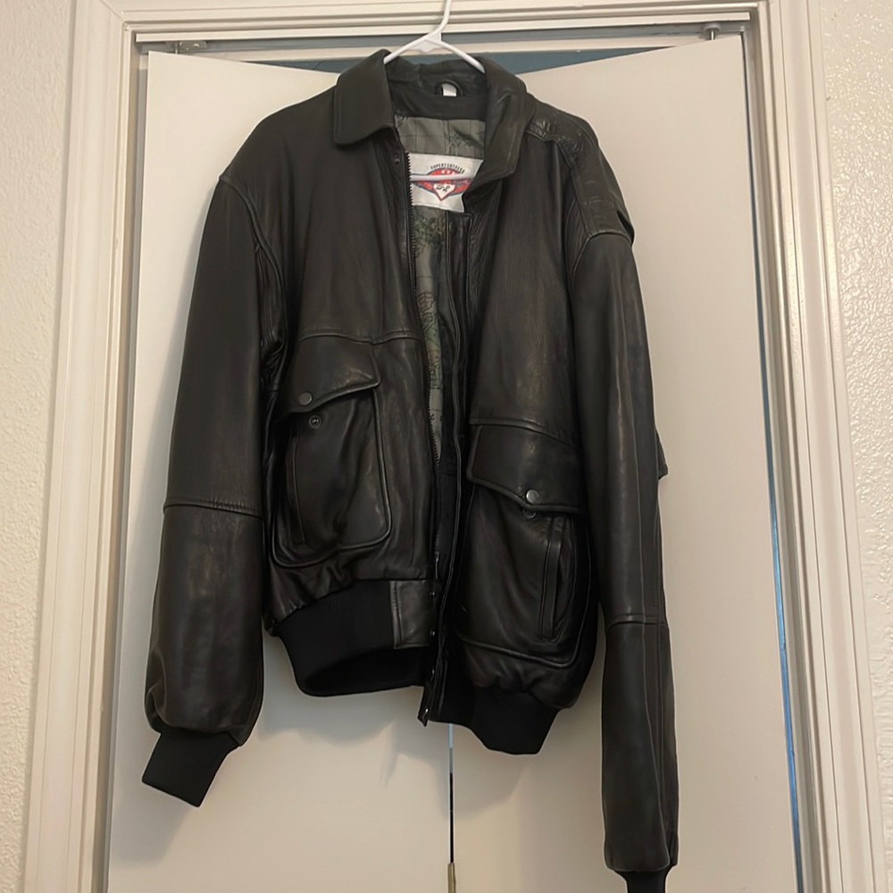 Superfortress Vintage Leather Bomber Jacket - Size XLT